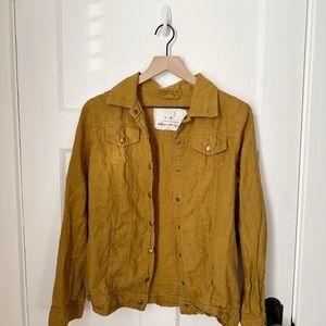 notperfectlinen bronze brown snap button shirt jacket